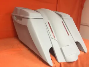 Harley Davidson 2014 - 2023  5" Fifty Five Extended Stretched Saddlebag Fender Kit  Dual Cut Outs 6 x 9 Speaker Lids