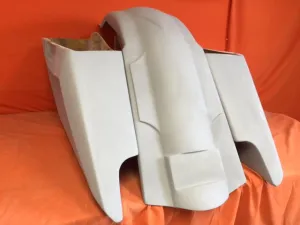 Harley Davidson 5" Fifty Five Extended Stretched Saddlebag Fender Kit - Dual Cut Outs No Lids