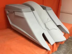 Harley Davidson 6" Trendsetter Extended Saddlebag Fender Kit Dual Cut Outs 6 x 9 Speaker Lids / 2014 - 2023