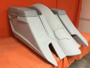 Harley Davidson 6" Trendsetter Extended Saddlebag Fender Kit - Dual Cut Outs Dual 6 x 9 Speaker Lids / 2014 - 2023