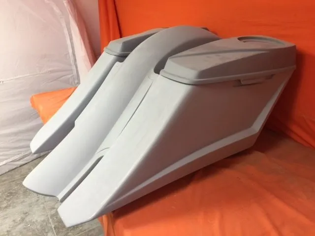 Harley Davidson 6" Trendsetter Extended Saddlebag Fender Kit - No Cut Outs   6.5" Speaker Lids / 2014 - 2018