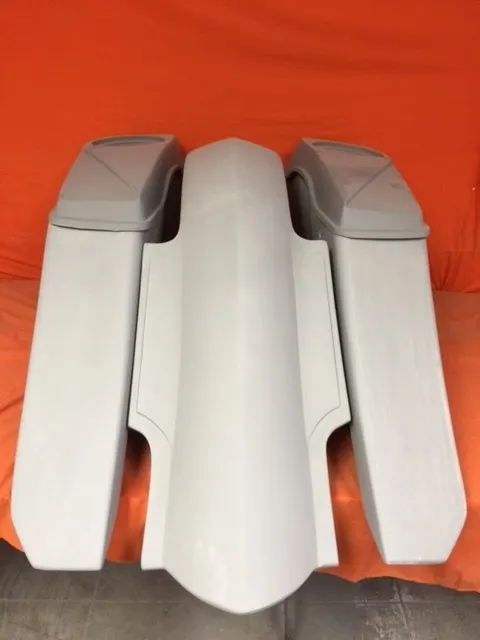 Harley Davidson 6" Trendsetter Extended Saddlebag Fender Kit - No Cut Outs   6.5" Speaker Lids / 2014 - 2018