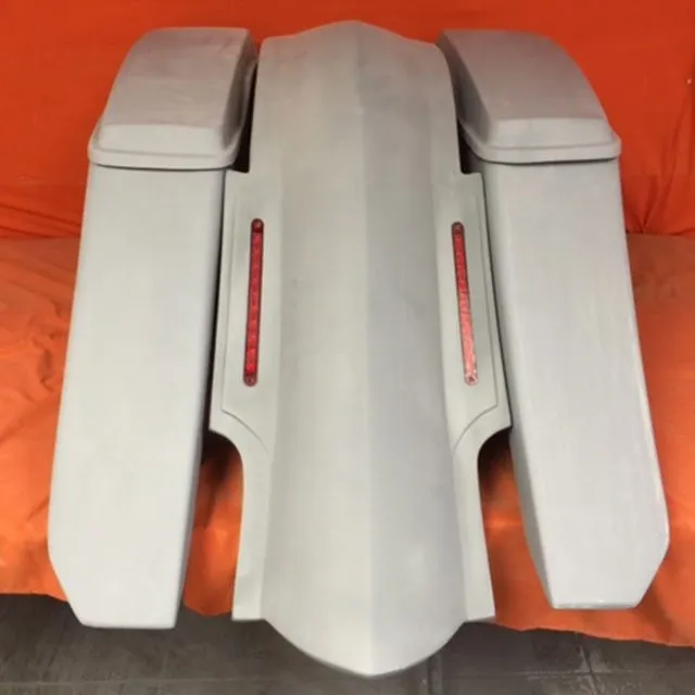 Harley Davidson 6" Trendsetter Extended Saddlebag LED Fender Kit - No Cut Outs   Lids / 2014 - 2018