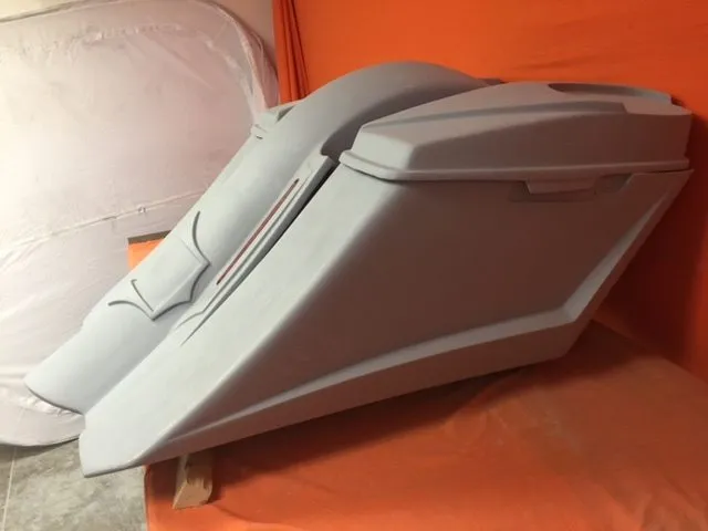 Harley Davidson 6" Trendsetter Extended Saddlebag LED Recess Plate Fender Kit - No Cut Outs   6 x 9 Speaker Lids / 2014 - 2018