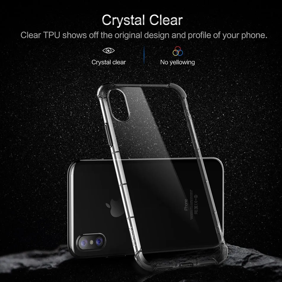 Heavy Duty Protection Case for iPhone X - Transparent,Transparent Black,Transparent Pink