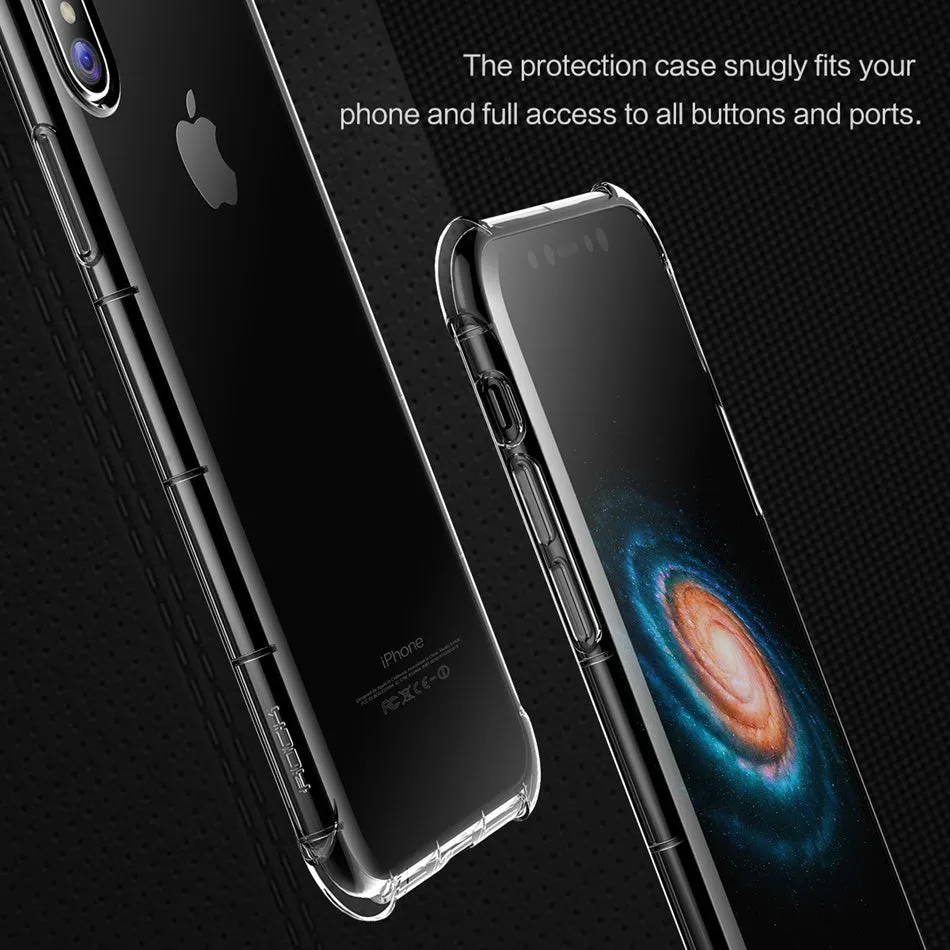 Heavy Duty Protection Case for iPhone X - Transparent,Transparent Black,Transparent Pink