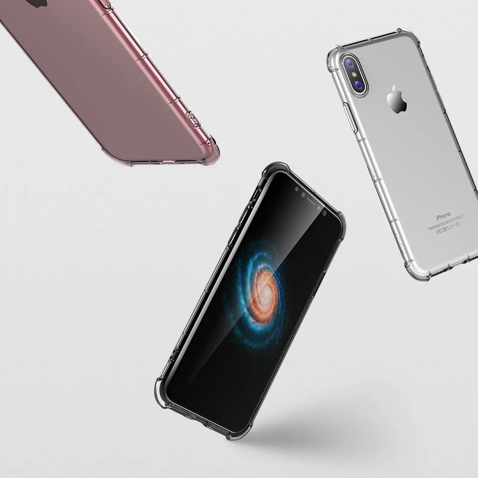Heavy Duty Protection Case for iPhone X - Transparent,Transparent Black,Transparent Pink