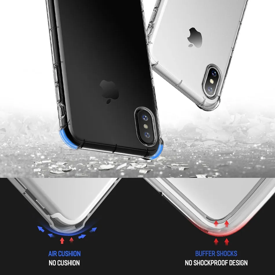 Heavy Duty Protection Case for iPhone X - Transparent,Transparent Black,Transparent Pink