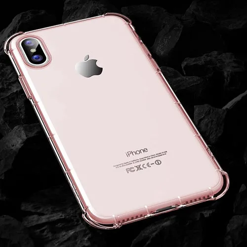 Heavy Duty Protection Case for iPhone X - Transparent,Transparent Black,Transparent Pink