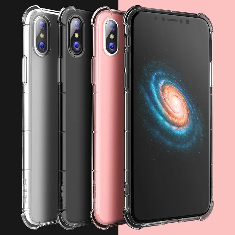 Heavy Duty Protection Case for iPhone X - Transparent,Transparent Black,Transparent Pink