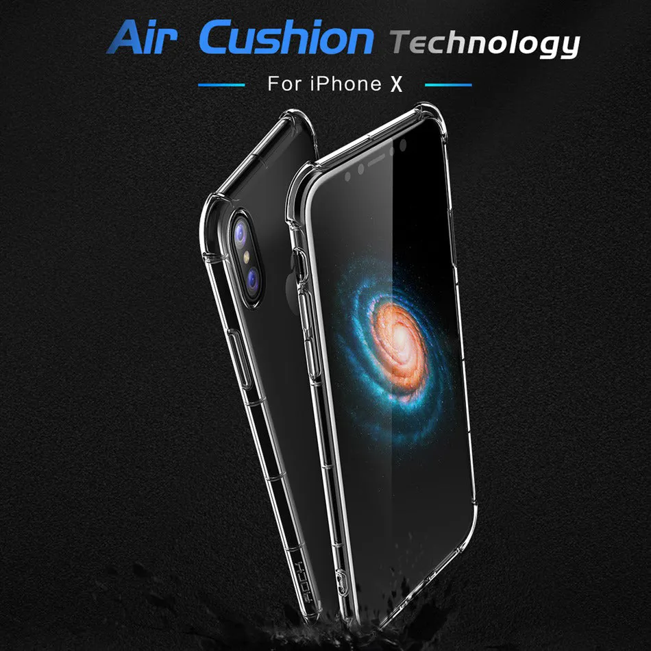 Heavy Duty Protection Case for iPhone X - Transparent,Transparent Black,Transparent Pink