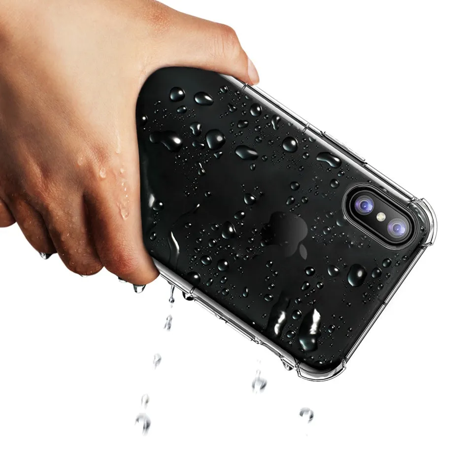 Heavy Duty Protection Case for iPhone X - Transparent,Transparent Black,Transparent Pink