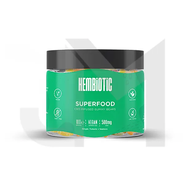 Hembiotic 500mg Functional CBD Gummy Bears - 100g