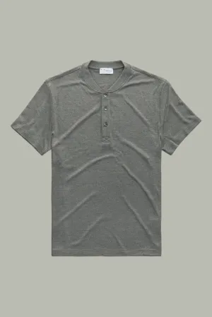 Henley Short Sleeve Bamboo Sorona Interlock Gray