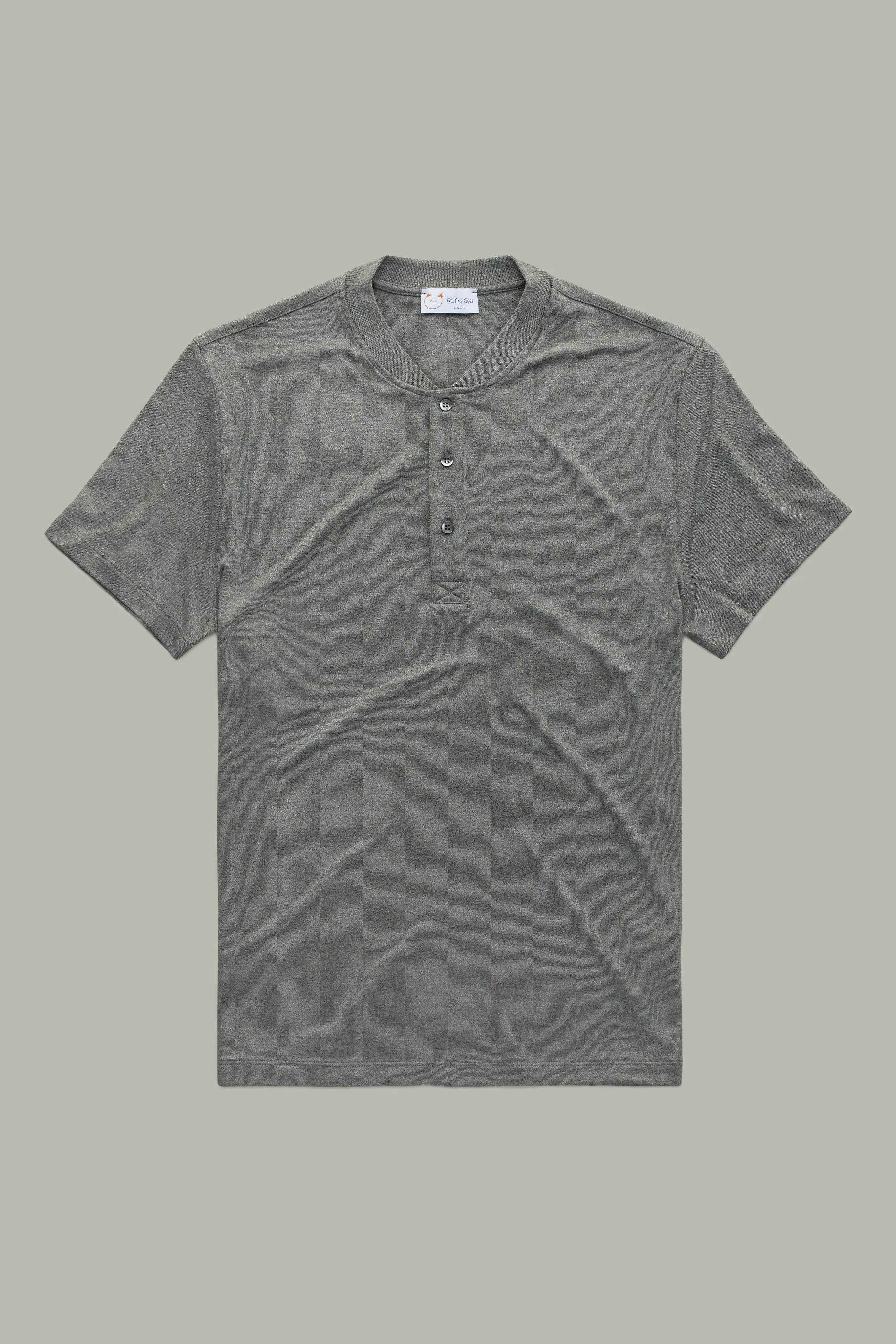 Henley Short Sleeve Bamboo Sorona Interlock Gray
