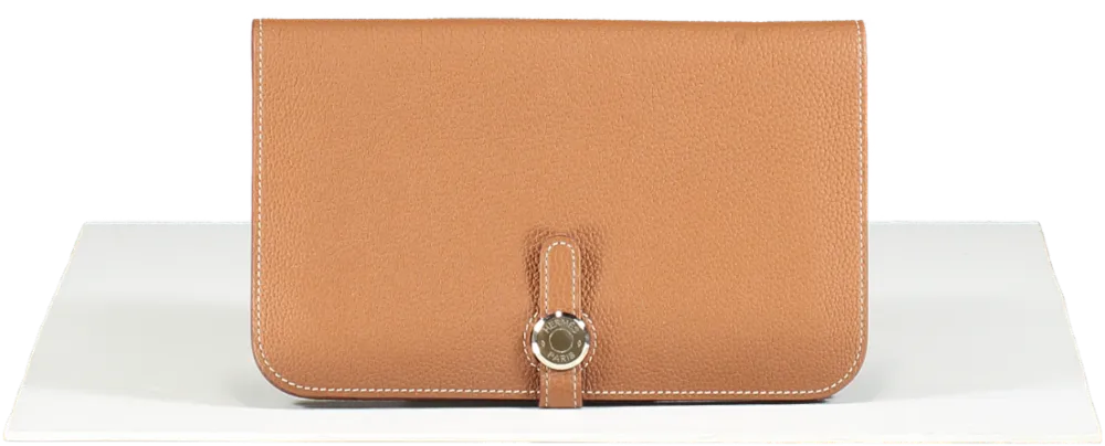 Hermès Dogon Duo Combined Wallet In Gold With Gold Hardware BNIB