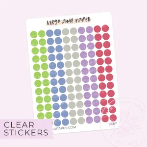 Highlighter Colors Clear Dot Stickers - Blue Colorway