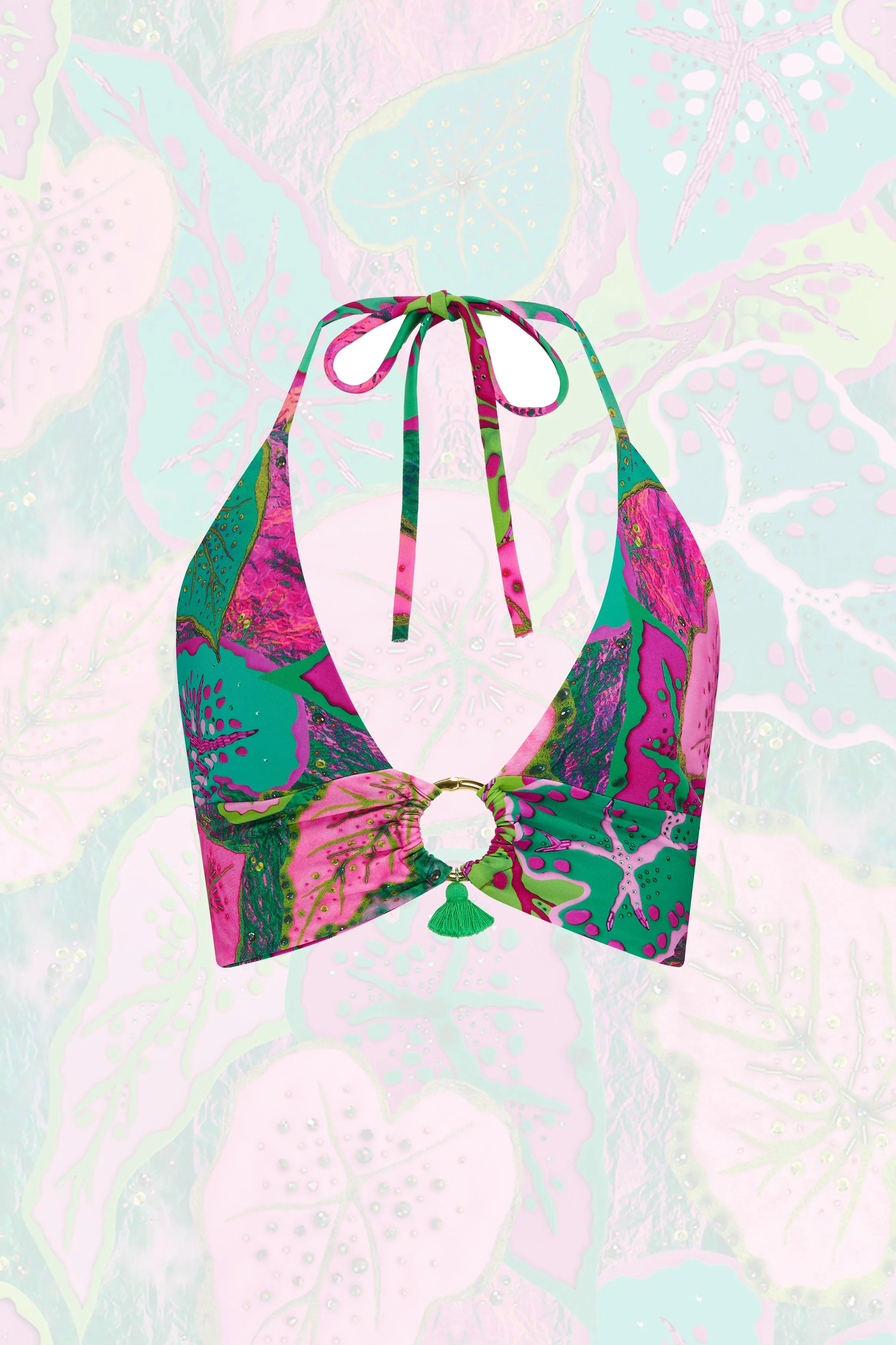 Hooped Bra Top in Cala Elysium