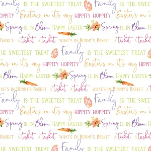 Hoppy Easter by P & B Textiles EASTER PHRASES/WHITE