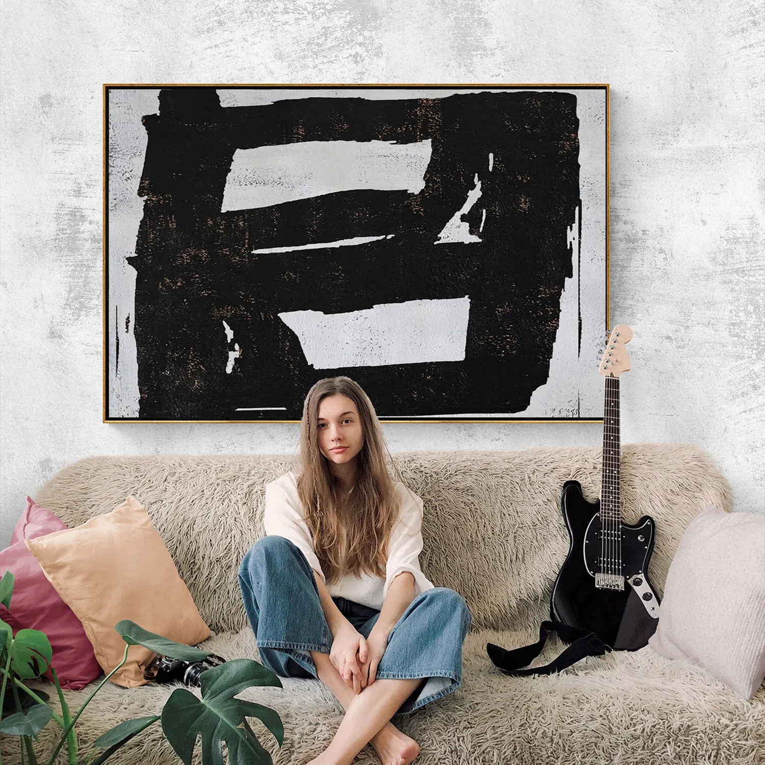 Horizontal abstract painting H24H