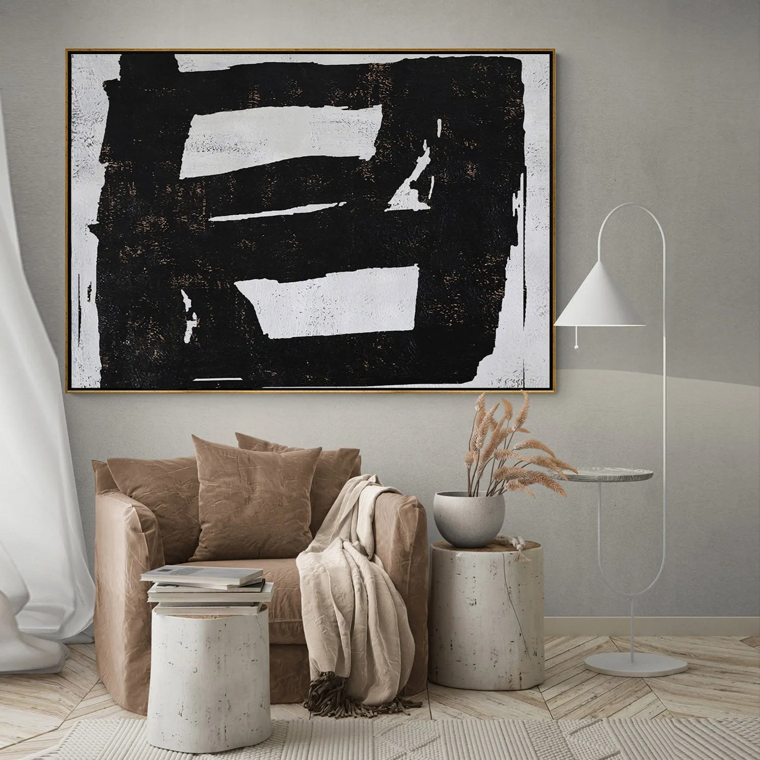 Horizontal abstract painting H24H