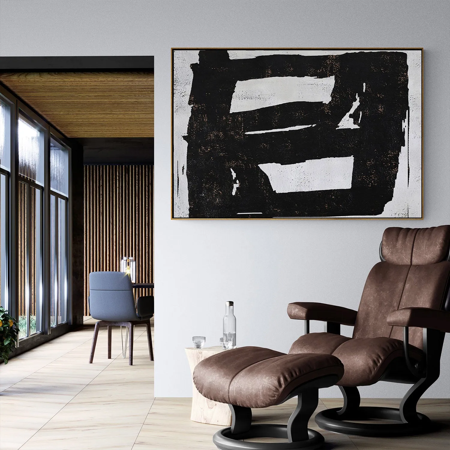 Horizontal abstract painting H24H