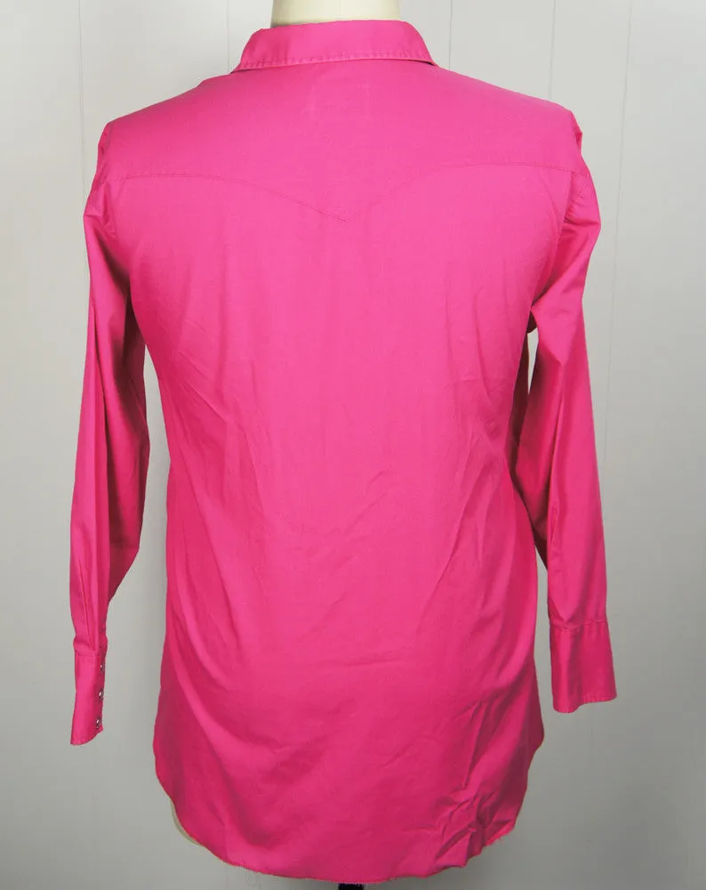 Hot Pink H Bar C Western Pearl Snap Shirt - Size XL