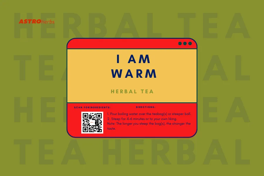 I Am Warm: Iron Balance & Mood Tea (12 Tea Bags)