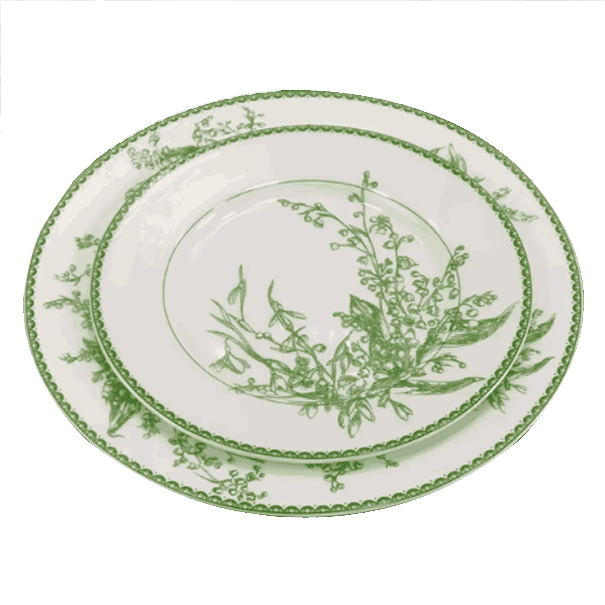 Jade Green Lily of The Valley Decorative Bone China Plate