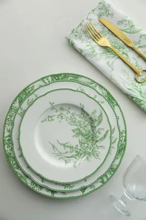 Jade Green Lily of The Valley Decorative Bone China Plate