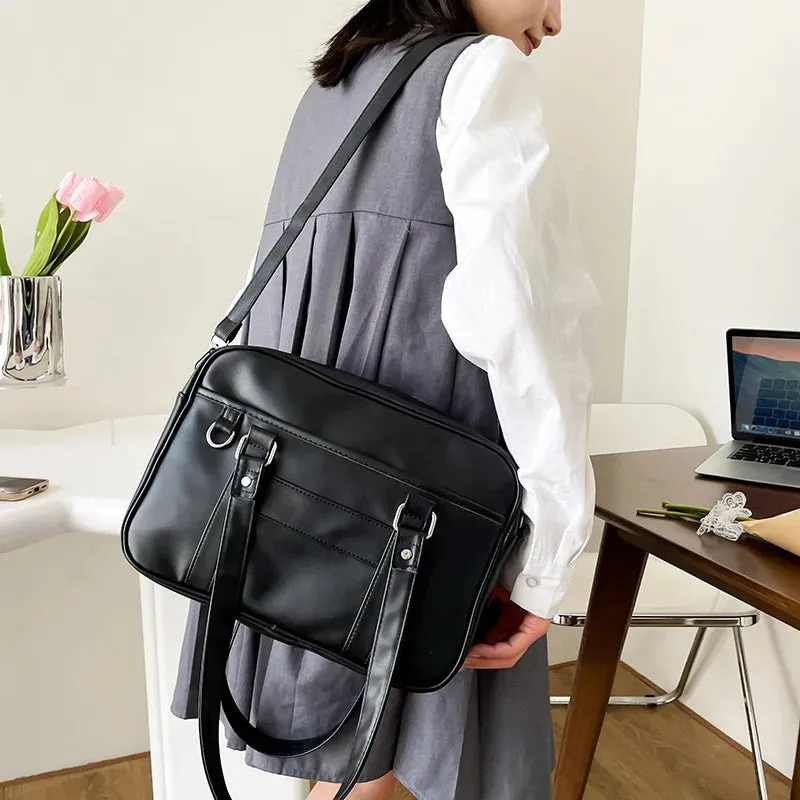 Japanese Preppy Style PU Leather Shoulder Bag