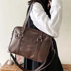 Japanese Preppy Style PU Leather Shoulder Bag