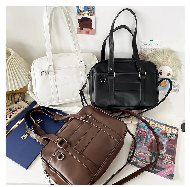 Japanese Preppy Style PU Leather Shoulder Bag