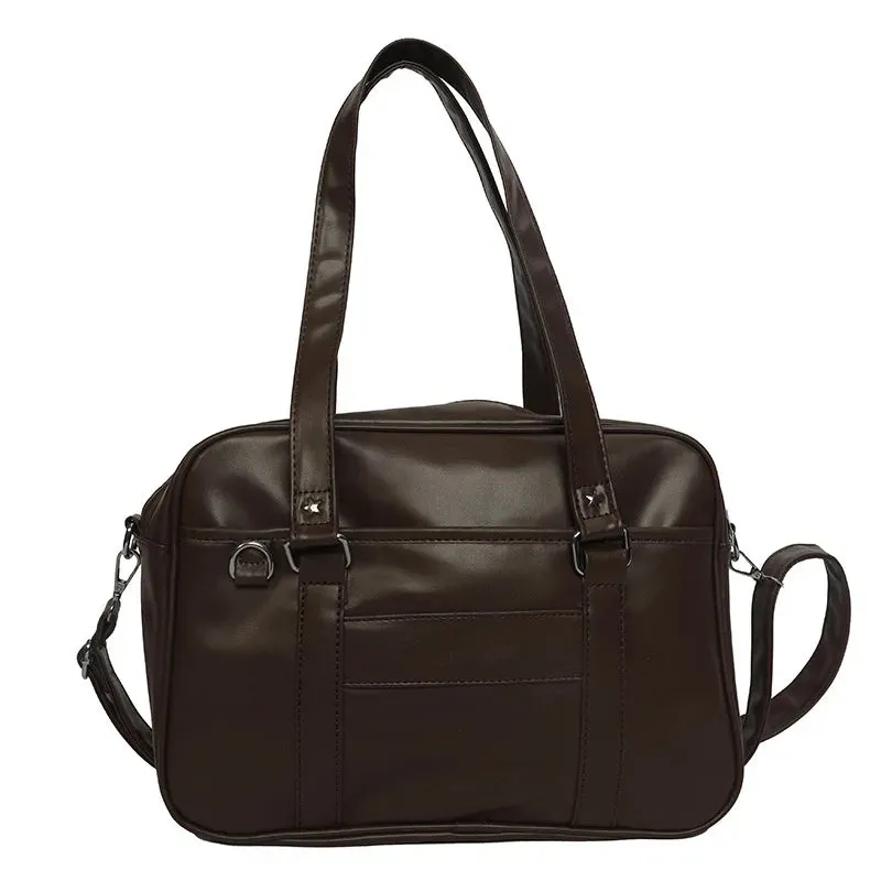 Japanese Preppy Style PU Leather Shoulder Bag