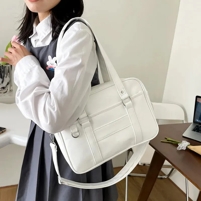 Japanese Preppy Style PU Leather Shoulder Bag