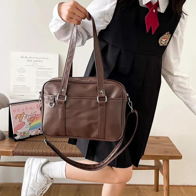 Japanese Preppy Style PU Leather Shoulder Bag