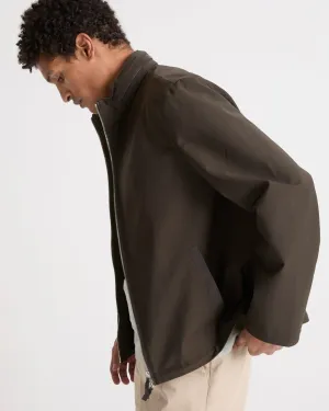 Jersey jacket with leather details