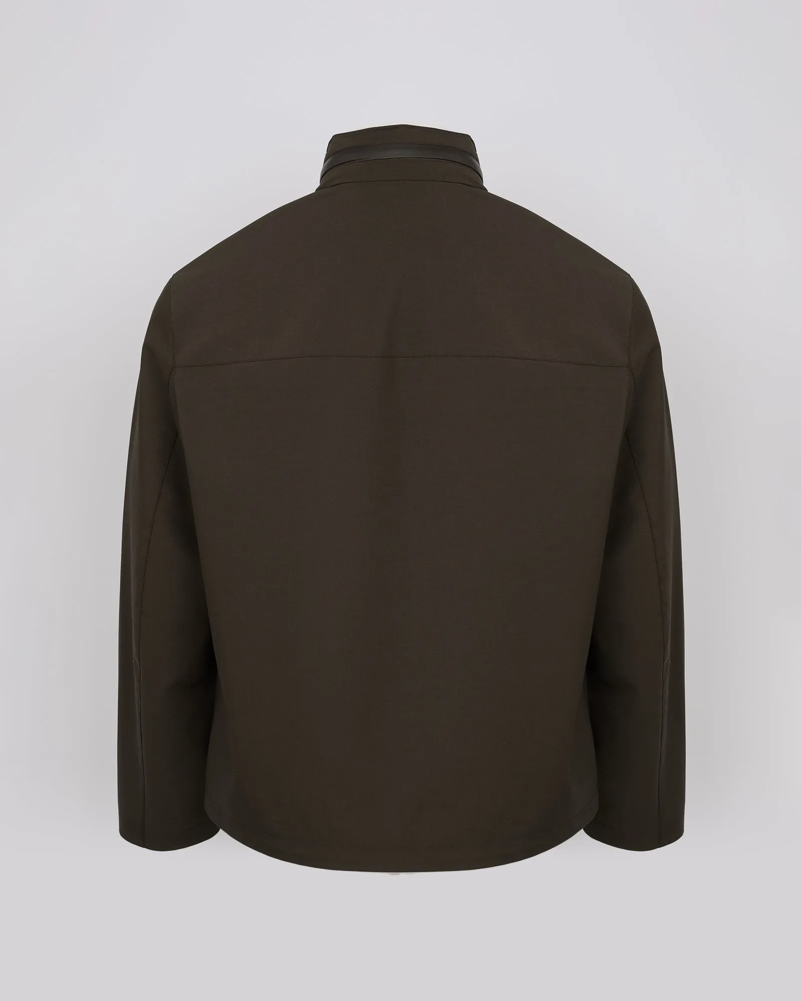 Jersey jacket with leather details