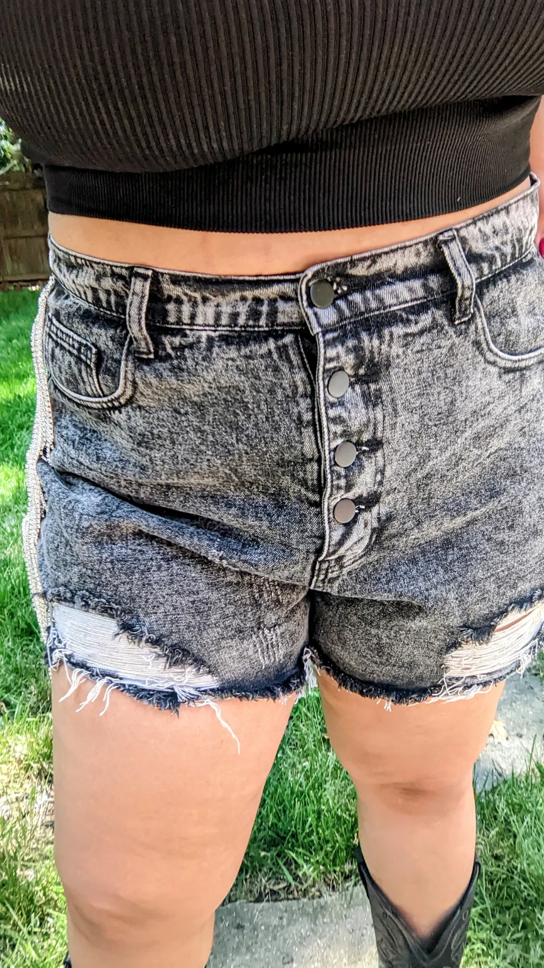 Jolene Rhinestone Denim Shorts