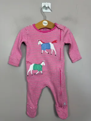 Joules Pony Zip Sleepsuit - Newborn