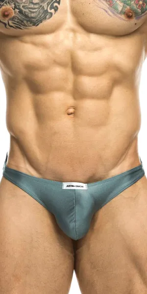 Justin Simon Xsj03 Silky Sexy Thongs Metal Green