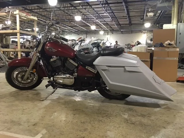 Kawasaki Vulcan & Classic 800 Series 6" Extended Stretched Saddlebags Trendsetter Right Side Cut Out