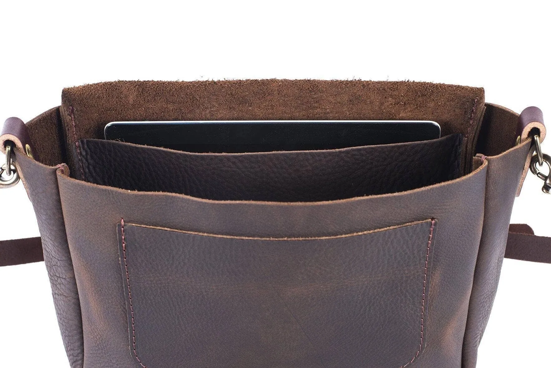 KINDLE LEATHER SATCHEL - VIOLET