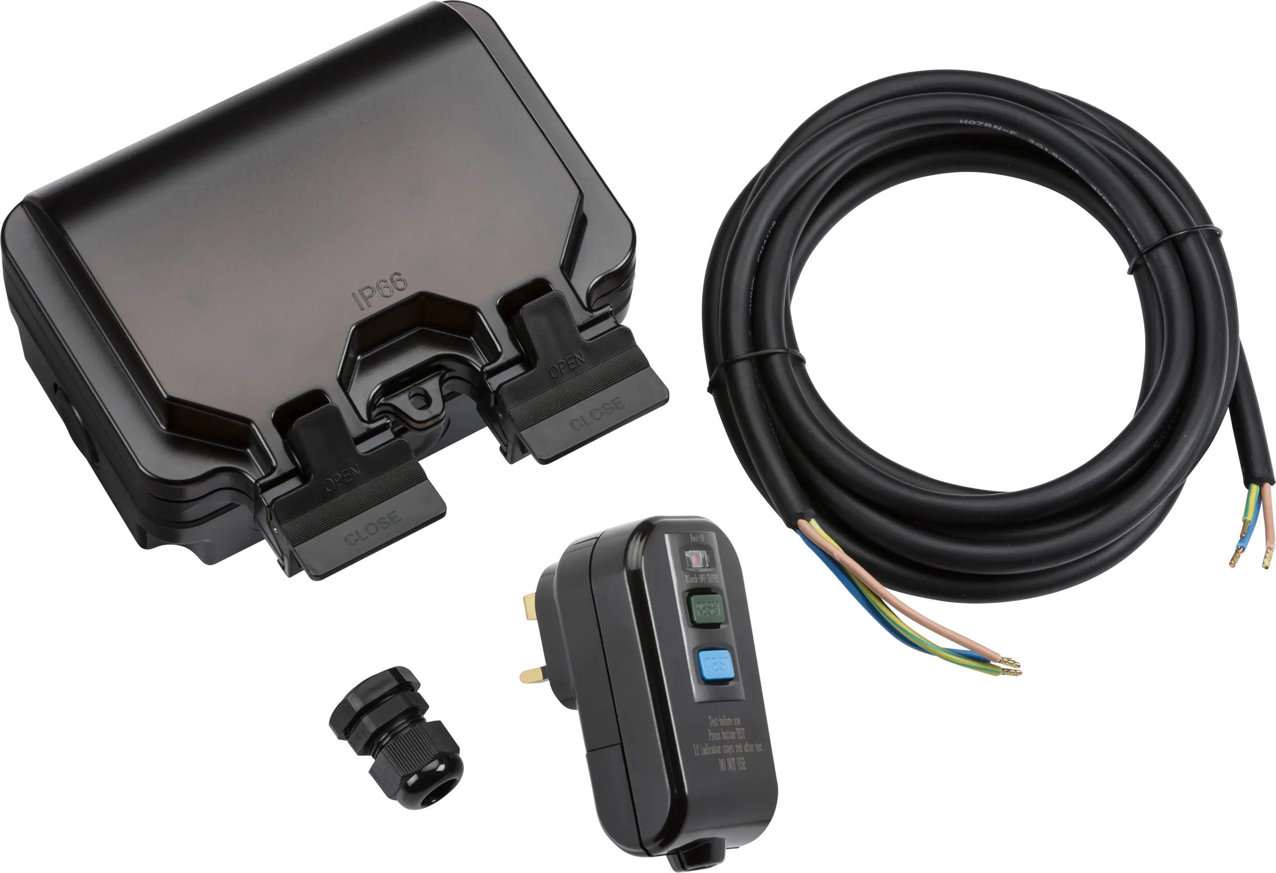 Knightsbridge OPRCDKIT Weatherproof IP66 2G RCD Outdoor Socket Kit