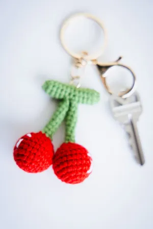 Knit Cherry Purse Charm | K0130