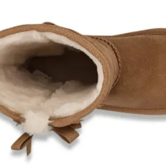 Koolaburra by Uggs Tan Suede Boho Chic Furry Luxe Trendy Shearling Youth…