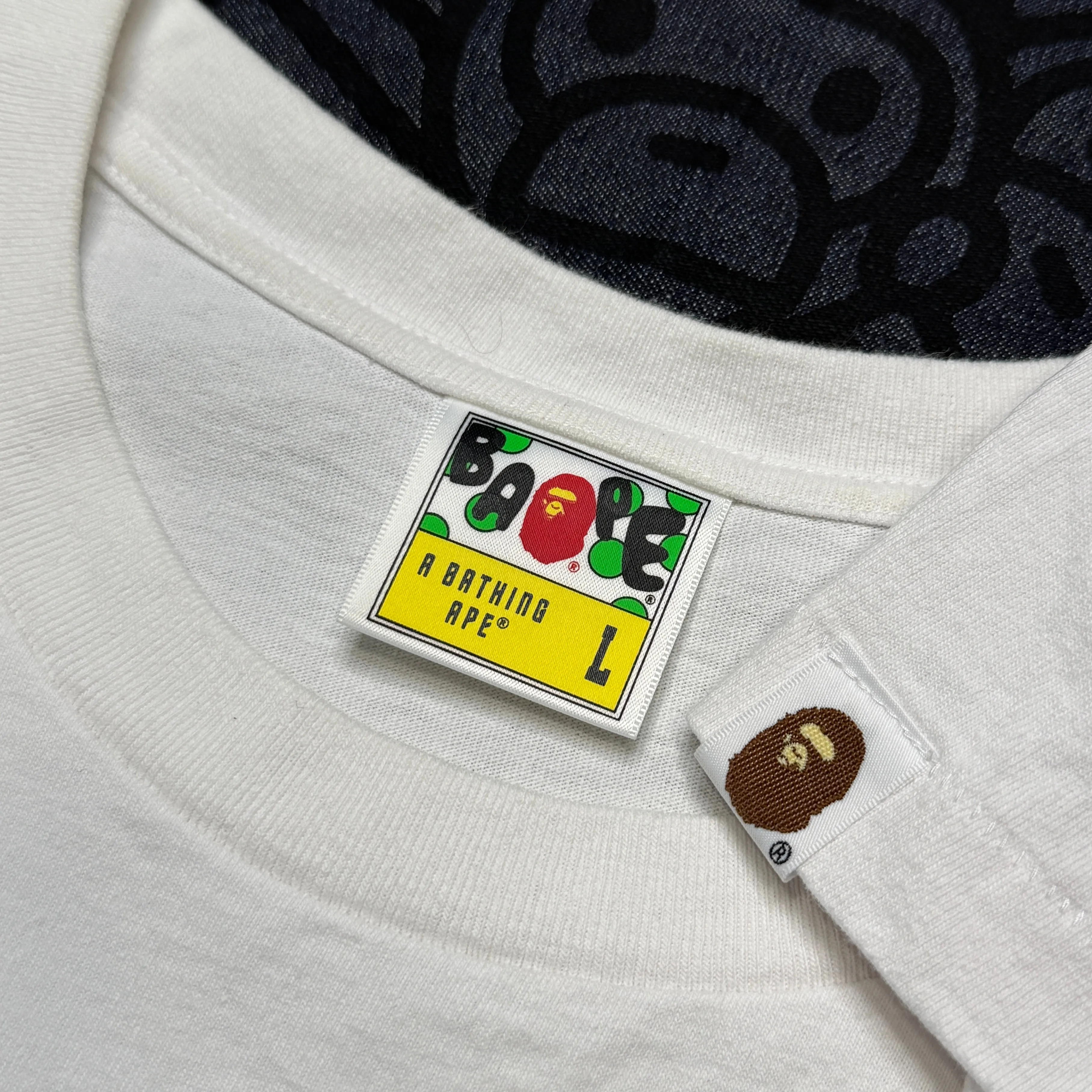 [L] Bape Woodland Camo College Logo Tee