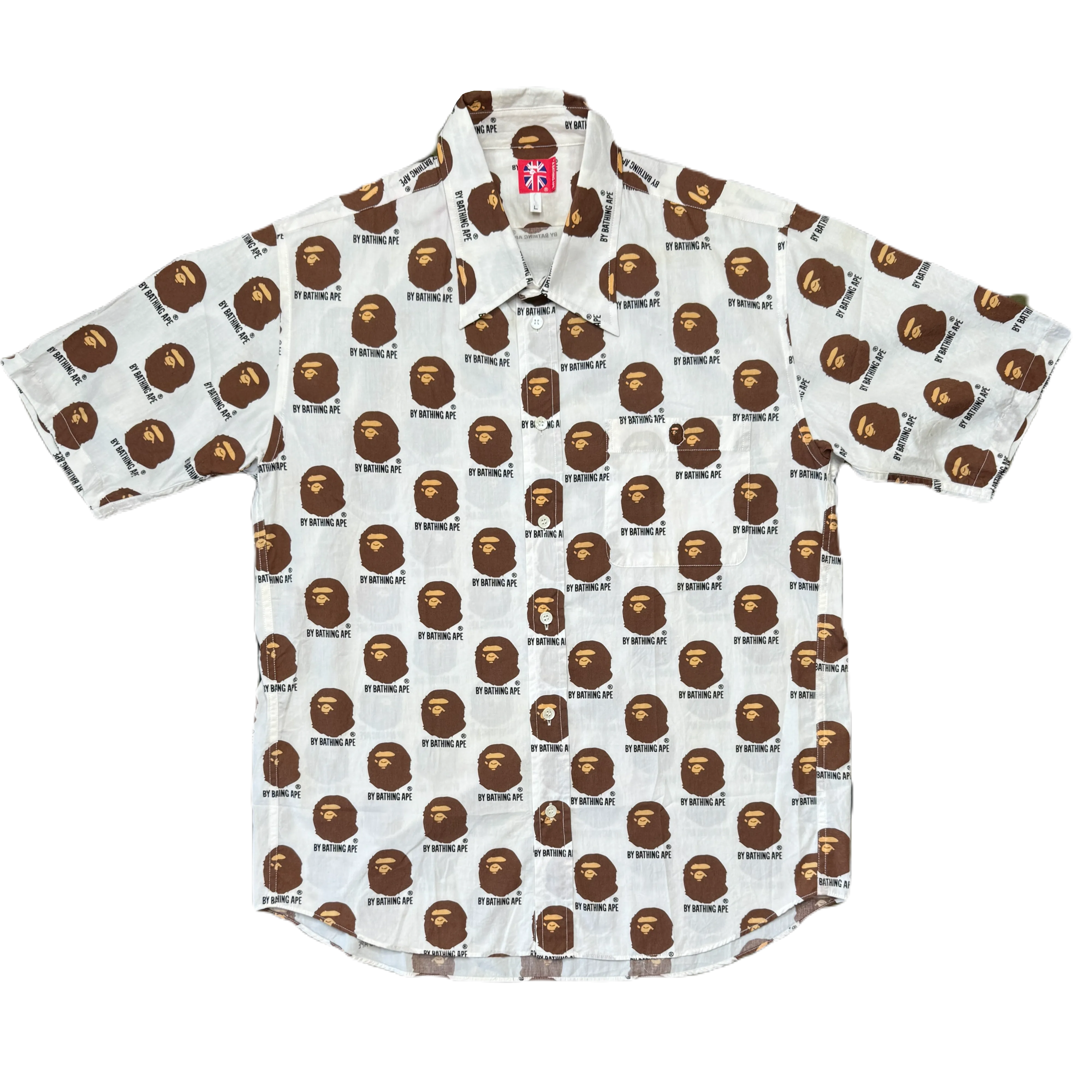 [L] OG Bape All-Over Ape Head Button Up