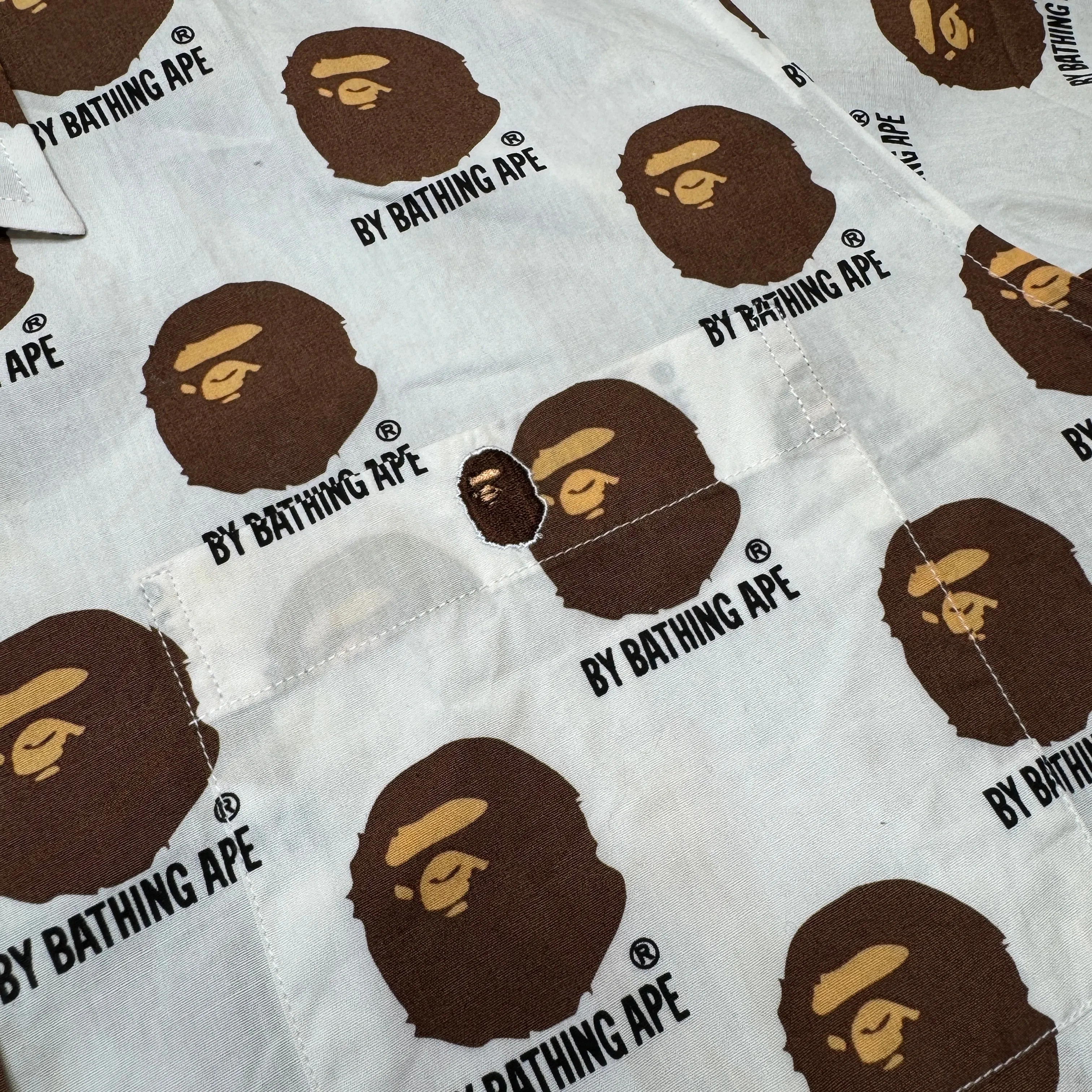 [L] OG Bape All-Over Ape Head Button Up