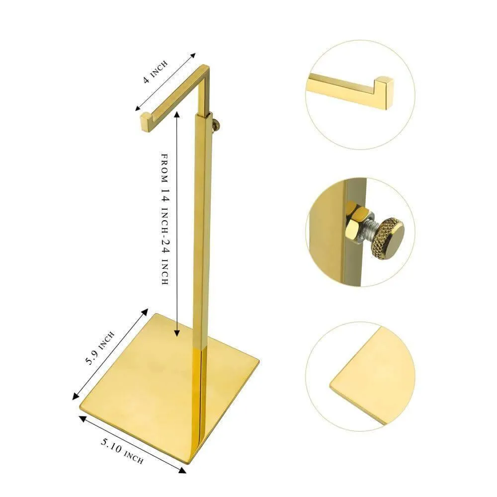 Ladies Purse Display Stand Set of Two Polished Gold Single Hook Gold Purse Display Stand